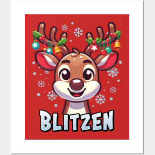 Santa’s Reindeer Blitzen Xmas Group Costume Posters and Art